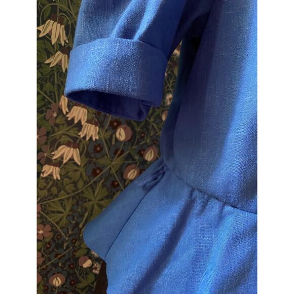 Vintage 60’s dress with peplum detail in black and blue from Yessica, size 10 - Picture 4 of 4